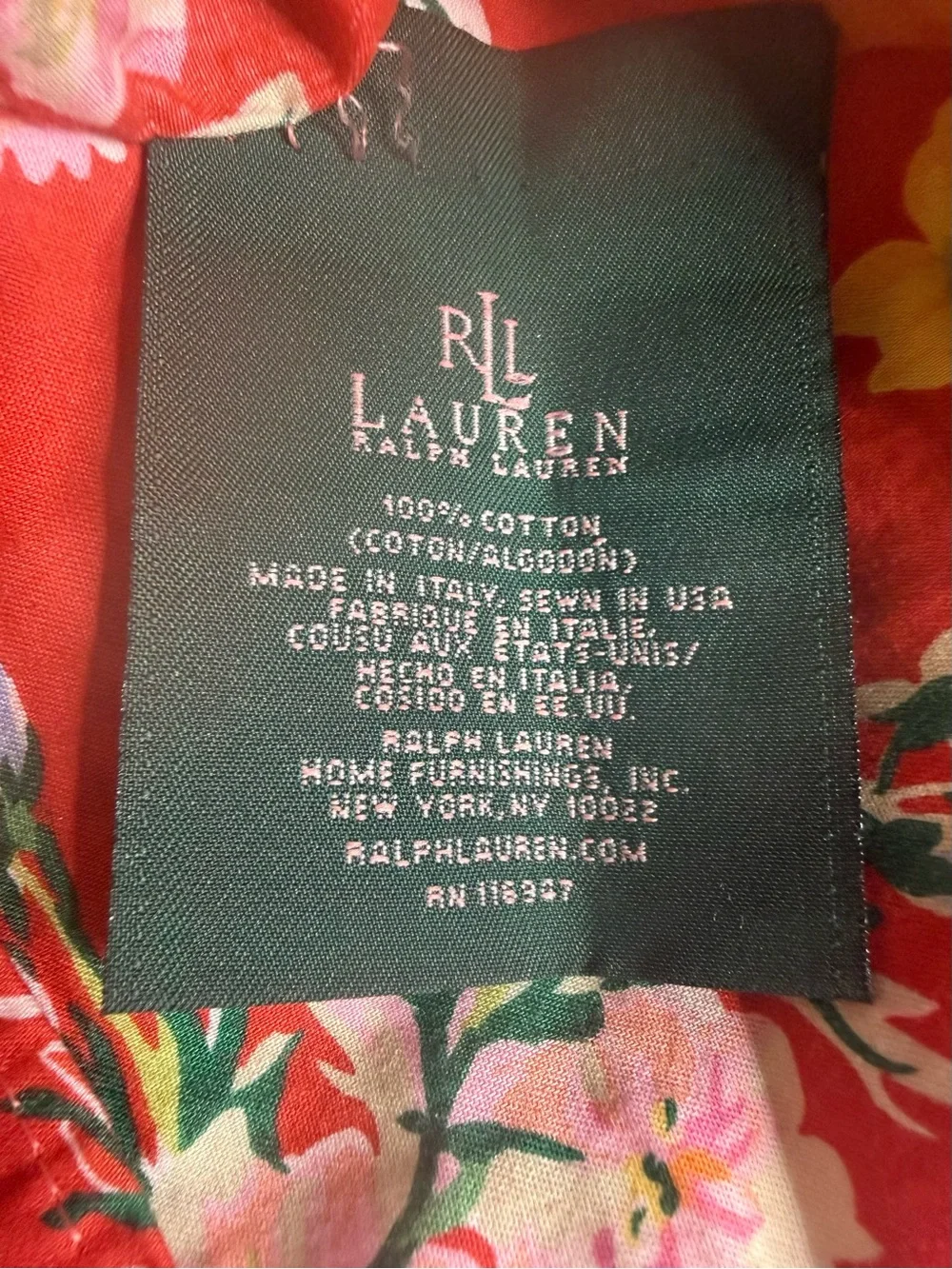 Lauren Ralph Lauren Belle Harbour Red Floral Pillow Sham (1)
